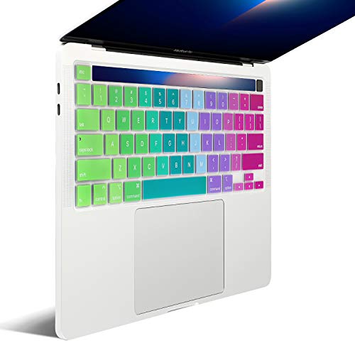 Allinside Soft Silicone Keyboard Cover for MacBook Pro 13 inch (A2338 M1 A2251 A2289, 2020–2023) & MacBook Pro 16 inch (A2141, 2019–2020) with Touch Bar & Touch ID, US Layout, Rainbow - color: 02 Rainbow, size: 2019-2020 Macbook Pro 13/16