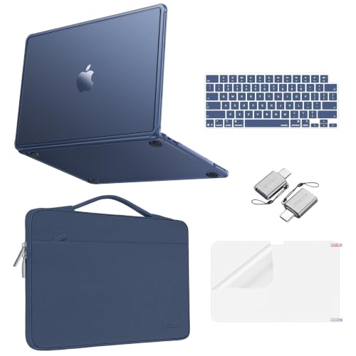 MOSISO Compatible with MacBook Neo Case 13 inch 2026 A3404 A18 Pro Chip | Matte Finish Reinforced Corner Defense Crack-Resistant Hard Shell&Carrying Bag&Keyboard Skin&Type C&Screen Film, Indigo - color: Indigo