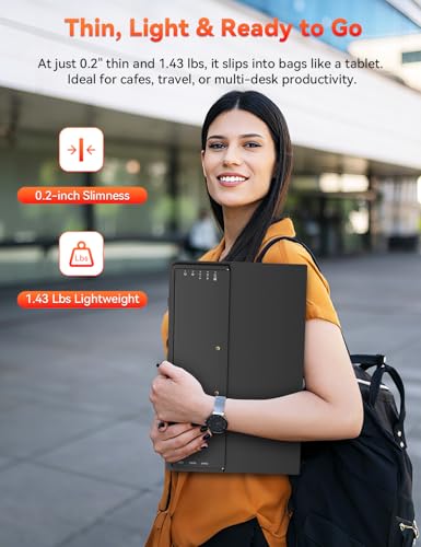 HotYeah Portable Monitor, 15.6-in 1080P FHD USB-C HDMI Laptop Monitor | HDR FreeSync IPS External Computer Display w/Kickstand & Speaker, 2nd Screen for Laptop PC Mac Phone Tablet Switch PS5 Xbox - size: 15.6