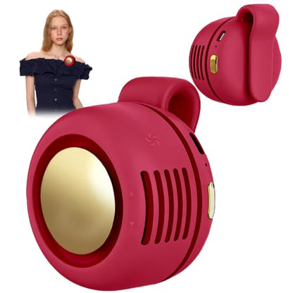 Portable Clip-On Fan, Mini USB Rechargeable 360° Rotatable Fan, Personal Fan 3-Speed Silent Mini Bladeless Fans (1 pack（Red）) - color: 1 pack（Red）