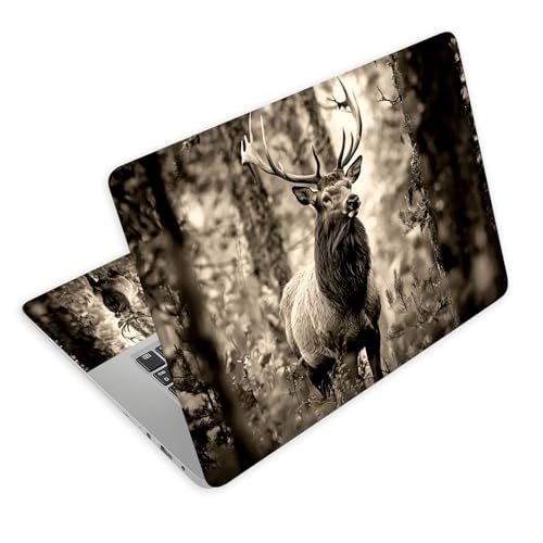 Universal Laptop Skin Decal, 3-Piece Vinyl Protector for 12 13 14 15.6" Notebook, Waterproof Anti-Scratch, Easy Trim & Bubble-Free Finish, Elk in the Woods - color: Elk in the Woods