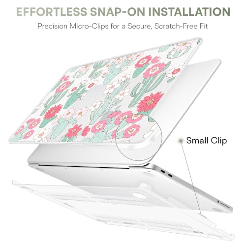 May Chen Compatible with MacBook Neo 13 inch Case 2026 Model A3404, Plastic Hard Shell,Keyboard Cover,Screen Protector,Dust Plug, for MacBook Neo 13" with A18 Pro Chip,Blooming Cactus - color: Blooming cactus