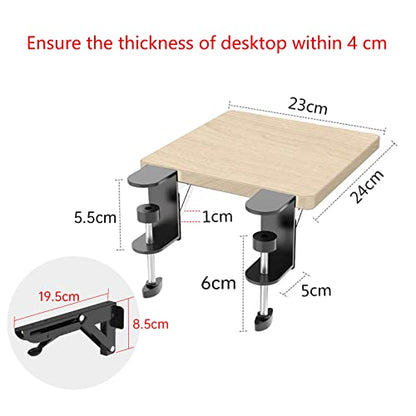 Sisyphy Ergonomics Desk Extender Tray, 9.5x9.1" Punch-Free Clamp on, Foldable Keyboard Drawer Tray, Table Mount Arm Wrist Rest Shelf, Computer Elbow Arm Support - color: Maple, size: 9.1*9.5"(23cm*24m)