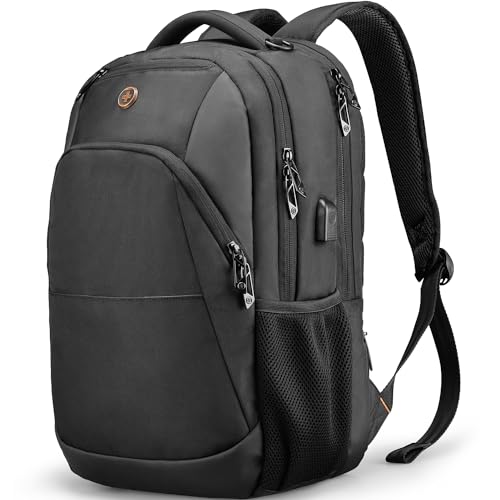 Swissdigital Design Backpack for Men & Women Fit 16 Inch Computer SD1670-01 | Travel Laptop Backpack, College Bag, Business Backpack, with USB Charging Port, RFID Protetion Pocket, Water Bottle, Black - color: Black