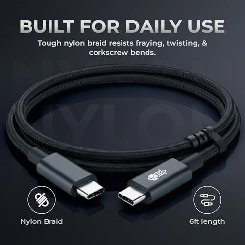 McClinton & Co. USB C to USB C Cable 6ft | 100W PD Fast Charging for Samsung Galaxy S25/S24/S23/S22, iPhone 16/15 Pro Max, Google Pixel, Motorola, OnePlus | Durable Braided, Snug Fit USB-C Cord