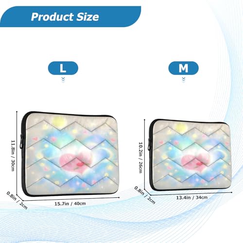 Dreamy Heart Stars Waterproof Laptop Sleeves 14-16 Inch Padded Quilted Laptop Protector Bag Notebook Case - color: Dreamy Heart Stars, size: Large