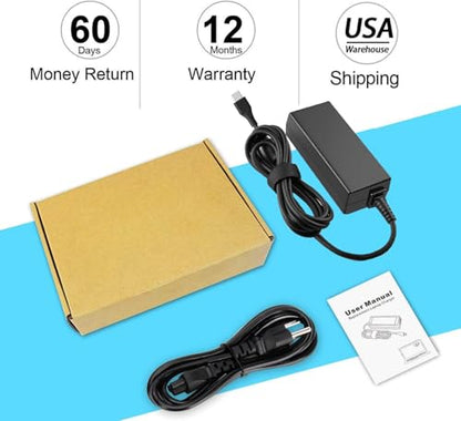 45W USB C Laptop Charger for Acer Chromebook R13 11 13 15 311 315 CP311 CP713 C933 CB5-312T R751T SF713 SP714 N17Q5 N17P6 N16Q10 N16Q14 N16Q12 N18Q1 N15Q13 PA-1450-78 A16-045N1A AC Adapter Power Cord