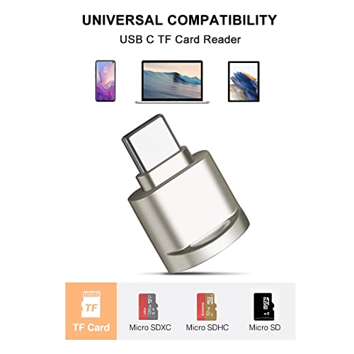 Micro SD Card Reader, USB C to SD Card Reader, Type C TF Memory Card Reader with USB C to USB Adapter, Mepsies USB OTG Card Reader Compatible with iPhone 17/16/15, Galaxy Phones, iPad, MacBook, Laptop