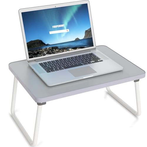 Foldable Lap Desks Laptop Tray for Bed or Couch | Portable Breakfast Serving Tray with Folding Legs, Lightweight Mini Table, Laptop Stand for Working/Reading/Writing, Gray - color: Light Gray