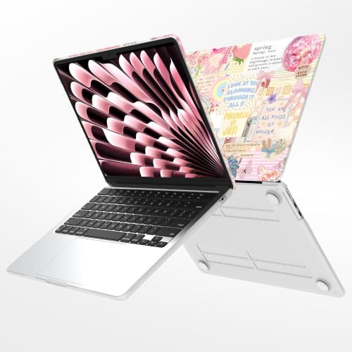 G JGOO Compatible with MacBook Air 13 inch Case 2026 2025-2022 M5 A3449 M4 A3240 M3 A3113 M2 A2681, Hard Shell for MacBook Air 13.6 inch Case + Keyboard Cover + Screen Protector, Butterfly Collage - color: Butterfly Collage