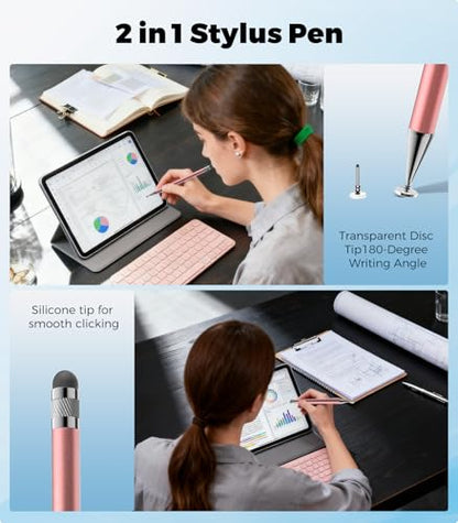 Kenkor Stylus(3pcs),2-in-1 Stylus Pen for Touch Screen, Stylus Pen for iPad | No Charging,Compatible with Apple(iPhone/iPad)/Nintendo Switch/Samsung/Google/Microsoft/Android Tablets Touch Screens Devices - color: Black+Pink+White