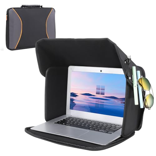 Foldable Laptop Sun Shade Lightweight Laptop Privacy Shield for 15-16 inch MacBook/Dell/Asus PC, Screen Hood Blocks Sunlight for Working Outside 15-16'' (Patent Pending) - size: 15-16in