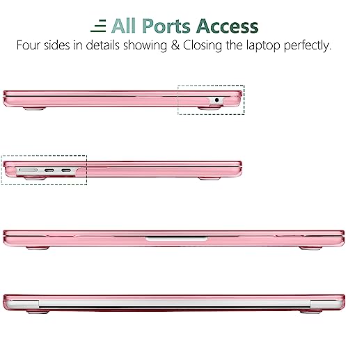 for MacBook Air 15 Inch Case M5 M4 M3 M2 (2026-2023) A3448 A3241 A3114 A2941, Protective Hard Shell Cover Compatible with Touch ID & Liquid Retina Display - Crystal Pink - color: Crystal Pink