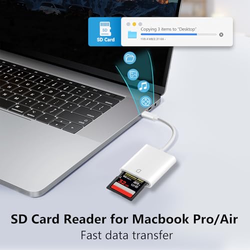 Criello USB C SD Card Reader, Digital Camera Adapter | Type C Camera Adapter for iPhone 15/16/17 Plus/Pro/Max, iPad MacBook/Air iMac/Samsung Galaxy Android