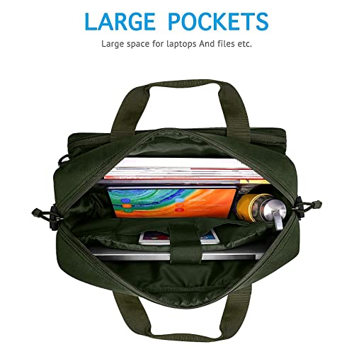 MOSISO 15.6 inch Tactical Laptop Bag for Men, 15-16 inch Messenger Bag | Tactical Messenger Bag Briefcase Shoulder Bags with Multi-Pockets, Army Green - color: Army Green