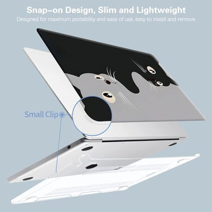 Compatible for MacBook Air 15 inch Case 2026 M5, 2023-2025 M4/M3/M2 A3448 A3241 A3114 A2941, Protective Plastic Hardshell & Keyboard Cover for Mac Air 15 inch Case, Yin Yang Cat - color: 00 Two Cats