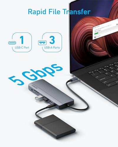 Anker Laptop Docking Station, 14 in 1 USB C Hub, Triple Display with 2 x 4K HDMI, 1080p VGA, 80W Power Delivery, 5Gbps USB-A/C Data Ports for Dell XPS and More (Charger not Included) (Pack of 2) - size: 14 in 1 USB C Hub (Pack of 2)