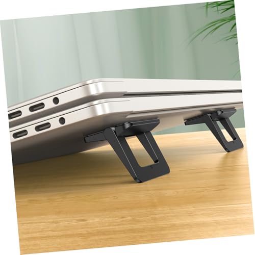 jojofuny 2pcs Foldable Laptop Holder Mini Notebook Stand Portable Desk Riser with Ventilated Cooling for Office and Travel Use