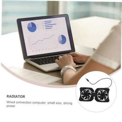 Hemobllo Portable Foldable Laptop Cooling Pad USB Fans Compact Notebook Cooler for Efficient Heat Dissipation Energy Saving Design - Black