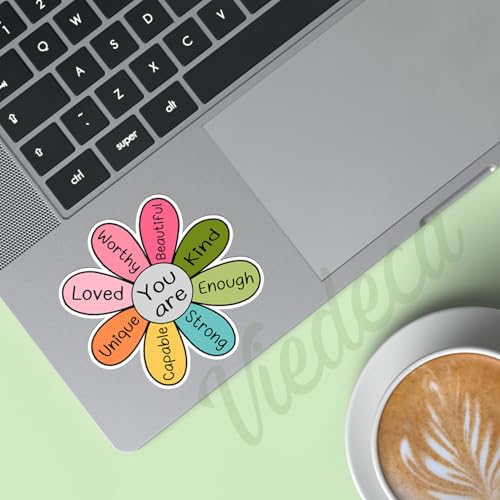 (3Pcs) You are Kind Enough Worthy Loved Strong Enough Sticker Inspirational Vinyl Decals for Tumbler Laptop Water Bottles Books Phone - Size 3x3 Inches