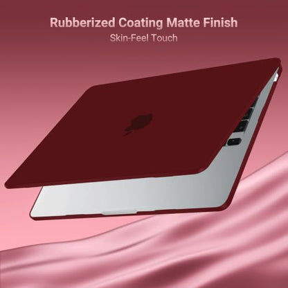 MOSISO Compatible with MacBook Air 13 inch Case M5 2026 M4 M3 M2 2025-2022 | A3449 A3240 A3113 A2681, Hard Shell&Keyboard Cover&Screen Film&Pouch for MacBook Air 13.6 inch Case, Burgundy - color: Burgundy