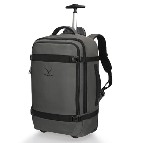 Hynes Eagle Rolling Backpack 42L Backpack with Wheels Airline Approved Carry on Luggage Laptop Travel Suitcase Bag for Women Men Dark Grey - color: Dark Grey
