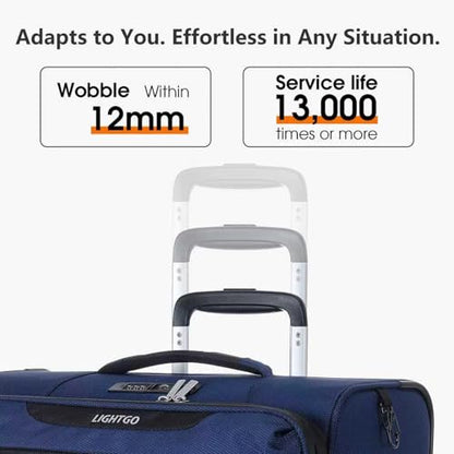 LIGHTGO 3 Piece Set Ultra Lightweight Softshell Suitcase with TSA Lock & 360° Silent Wheels - Water-Resistant, Expandable Luggage in 20in, 24in, 28in Sizes for Easy Travel(Navy Blue) - color: Navy blue, size: 3 pack