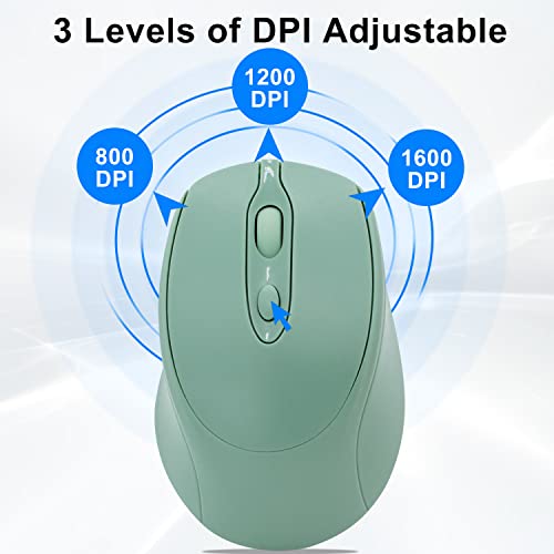Bluetooth Mouse,Rechargeable Wireless for Laptop/iPad/MacBook Pro/Air, Silent Mouse Portable Slim for Surface Pro/PC/Lenovo/Samsung Tablet (Light Green) - color: Light Green