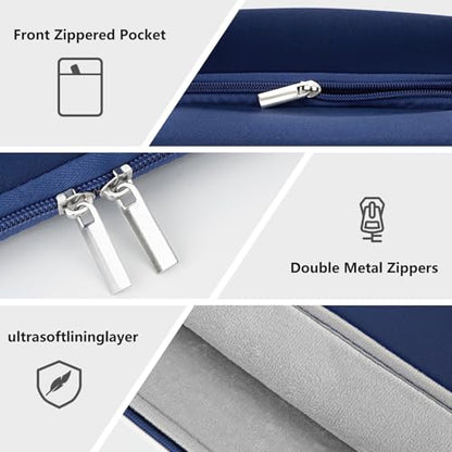 MicaYoung13-13.3 Inch Laptop Sleeve Case Padded Computer Protective Cover Bag Lightweight Shockproof Compatible with 13.3 inch Chromebook Notebook 14 inch MacBook Pro M1 M2 M3 (2021-2024), Navy Blue - color: Navy Blue, size: 13"-13.3"