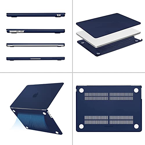 MOSISO Compatible with MacBook Air 13 inch Case M5 2026 M4 M3 M2 2025-2022 | A3449 A3240 A3113 A2681, Scratches-Resistant Protective Hard Shell for MacBook Air 13.6 inch Case, Navy Blue - color: Navy Blue