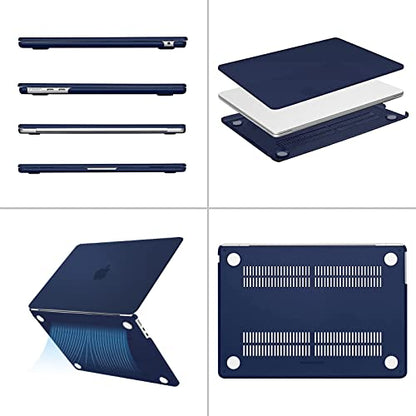 MOSISO Compatible with MacBook Air 13 inch Case M5 2026 M4 M3 M2 2025-2022 | A3449 A3240 A3113 A2681, Scratches-Resistant Protective Hard Shell for MacBook Air 13.6 inch Case, Navy Blue - color: Navy Blue