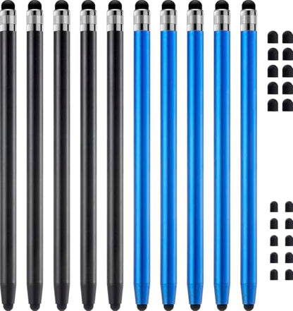 Stylus Pen for Touchscreen, ChaoQ 10pcs High Sensitivity and Precision Stylus Pen for iPad iPhone Android Compatible with All Touch Screens (Black/Blue) - color: 10 Black Blue