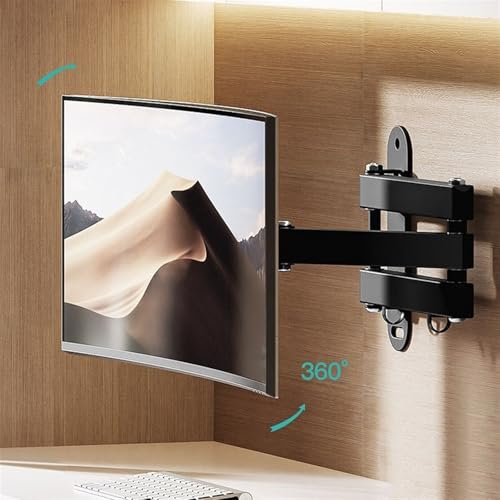 Monitor Arm Full Motion Monitor Wall Mount, Tilt Swivel Rotation Extension Articulating Monitor Arms for Most 14-27 Inch, 4.4-33.0lbs Screens, Max VESA 100x100mm Adjustable Monitor Stands