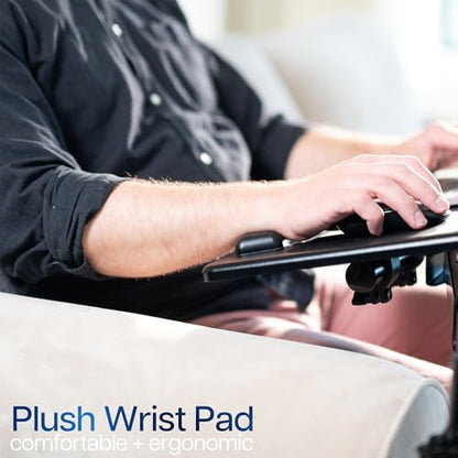 VIVO Black 15 x 12 inch Laptop Cart with Extension Arm, CART-H10L | Mobile Over Sofa Rolling Tablet Stand, Adjustable Height and Tilt, Full Arm Rotation, Holds up to 16 inch Laptops