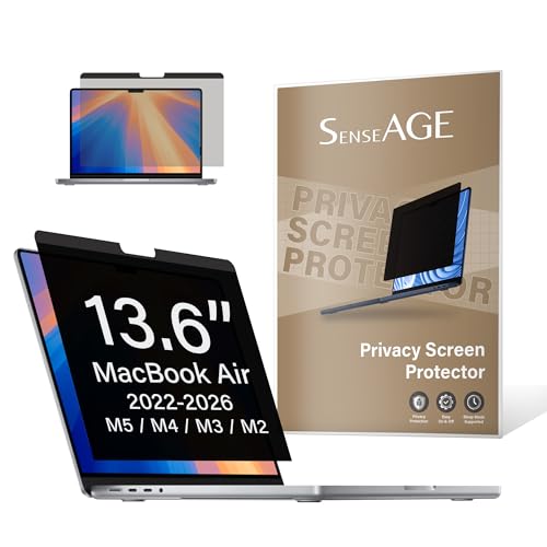 SenseAGE Magnetic Privacy Screen Filter for MacBook Air 13.6 inch (2022-2025, M2, M3, M4), Removable Laptop Privacy Screen Protector, Anti-Blue Light Glare, Compatible with MacBook Air 13.6" - size: MacBook Air 13.6" (2022-2025, M2/M3/M4)