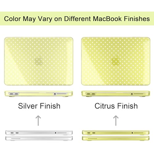 MEEgoodo Printed Case for New MacBook Neo 13 Case inch 2026 Release Model A3404, Laptop Hard Shell with Keyboard Cover & Screen Protector & USB-C Adapter, Citrus & White Polka Dots - color: Citrus & White Polka Dots