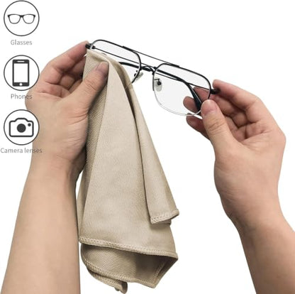 Puomue 6 Pack Microfiber Glass Cleaning Cloth, 16 Inch X 16 Inch, Lint Free Quickly Clean Window, Glasses, Windshields, Mirrors, and Stainless Steel, Camel - color: Camel