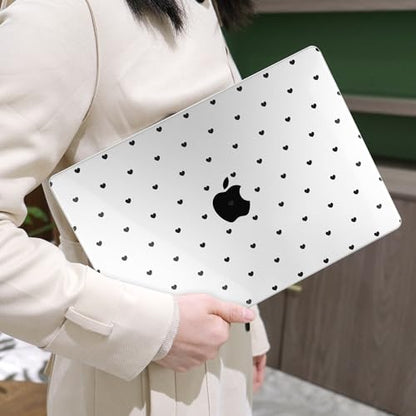 MEEgoodo for M5/M4/M3/M2 MacBook Air 15 inch Case 2026 2025 2024 2023, Case Fit Model (A3448/A3241/A3114/A2941) for MacBook Air 15.3 inch, Black Hearts - color: Black Hearts