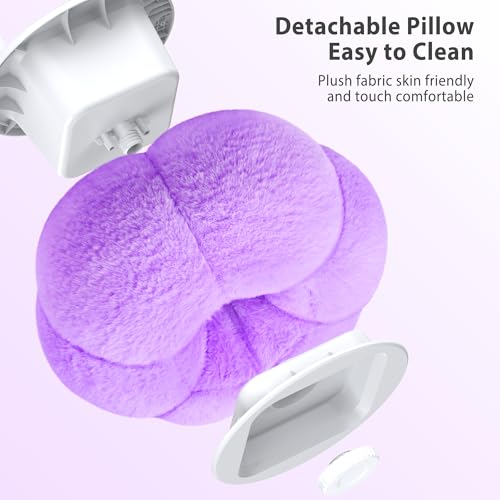 CreaDream Pumpkin Tablet Pillow Stand Holder for Kindle iPad, Adjustable Phone Pillow Stand for Lap Bed with Detachable Snack Bowl, Compatible with 4.7"-13" Tablet, iPad, iPhone, Samsung Tabs, Kindle - color: Purple