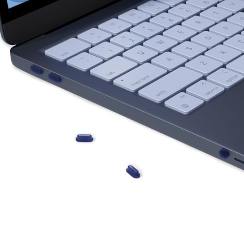ProElife 5 Pcs Anti Dust Dirt Plug Cups Set for MacBook Neo, Indigo Clear | Durable & Reusable Silicone Laptop Accessories, Custom Fit Design, Easy to Clean Non-Slip Stuff for Macbook USB-C & Headphone - color: Indigo Clear