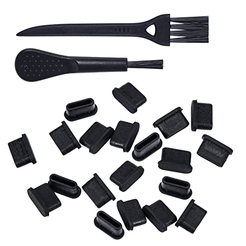 20 Pcs USB C Dust Plugs Cover for iPhone 17 Pro Max/Pro/16/15 Series, Samsung Galaxy S26 S25 S24, Type C Charging Port Plug Cover with 2 Cleaning Brush - size: Type C Port