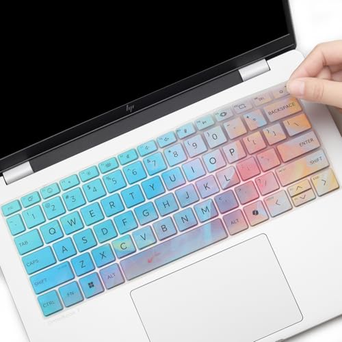Stylish Colorful Keyboard Cover for 2026 2025 HP OmniBook 5 14 inch & OmniBook 7 14", OmniBook 5/7 14-fp0057nr 14-he0017nr 14t-hh000 14t-hk000 14z-hm000 14z-hn000 14-kf0712nr 14t-km000 14-fr0017nr - color: Colorful
