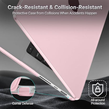 MOSISO Compatible with MacBook Pro 14 inch Case M5 M4 M3 M2 M1 2026-2021 | Ultra-Thin Seamlessly Closes Crack-Resistant Protective Hard Matte Shell&Keyboard Cover, Baby Pink - color: Baby Pink