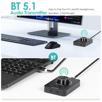 Docooler Volume Control Knob, USB Computer Volume Controller with One-Click Mute Function and 3 Volume Control Modes, Plug and Play, USB Volume Knob Multimedia Controller for PC, Laptop