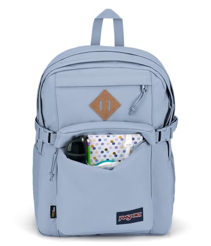 JanSport Main Campus FX Backpack - Travel or Work Bag w 15-Inch Laptop Pack with Leather Trim, Blue Dusk - color: Blue Dusk