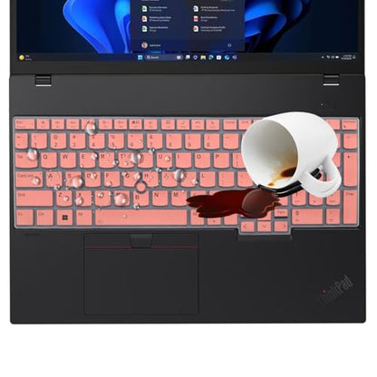 Keyboard Cover for Lenovo ThinkPad E16 Gen 1 16", Thinkpad T16 P16 P16v P16s Gen 2/Gen 1 16", Thinkpad L15 Gen 4/3 15.6" (Not Fit Thinkpad Z16, L15 Gen 2/1)-Pink - color: Pink