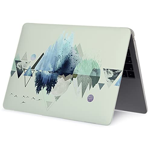 LanBaiLan MacBook Air 13-inch 2020 Retina Display Touch ID Case, Black, Rubber Coated Plastic - color: Geometric pattern