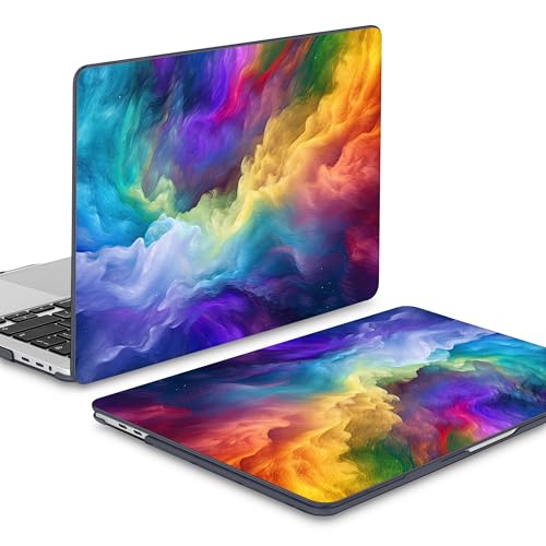 Mektron Case for MacBook Pro 16 Inch A2141 Cover 2019 Release 16" with Liquid Retina Display/Touch ID, Plastic Hard Shell with Keyboard Skin & Screen Protector & Dust Plug, Rainbow Cosmic - color: Rainbow Cosmic