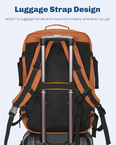 Carry on Backpack 38L Large Travel Backpack for Women Flight Approved Weekender Bag Laptop Backpack Men 15 inches Bronze - color: Bronze