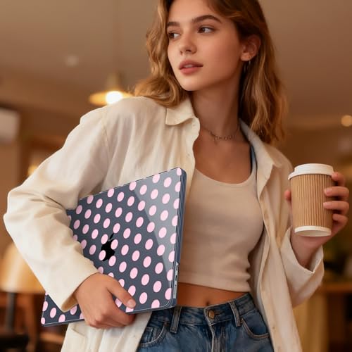 May Chen for MacBook Air 15 inch Case M5 M4 M3 M2 2026 2024-2023, Model A3448 A3241 A3114 A2941, Closes Seamlessly Hard Shell Laptop Cover with Keyboard Cover, Black Dots - color: Black Dots